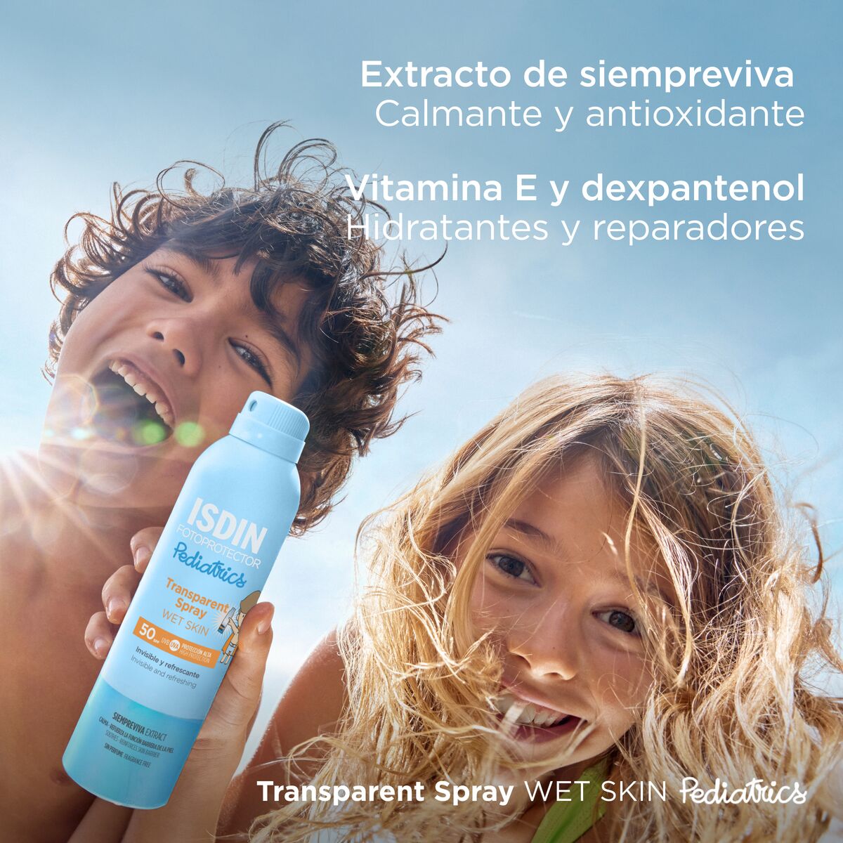 Fotoprotector ISDIN Transparent Spray WET SKIN Pediatrics SPF 50