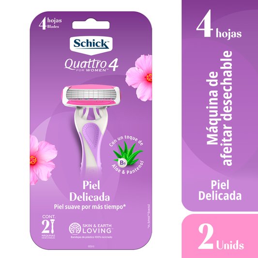 Máquina de Afeitar Quattro Mujer Schick 2 Und